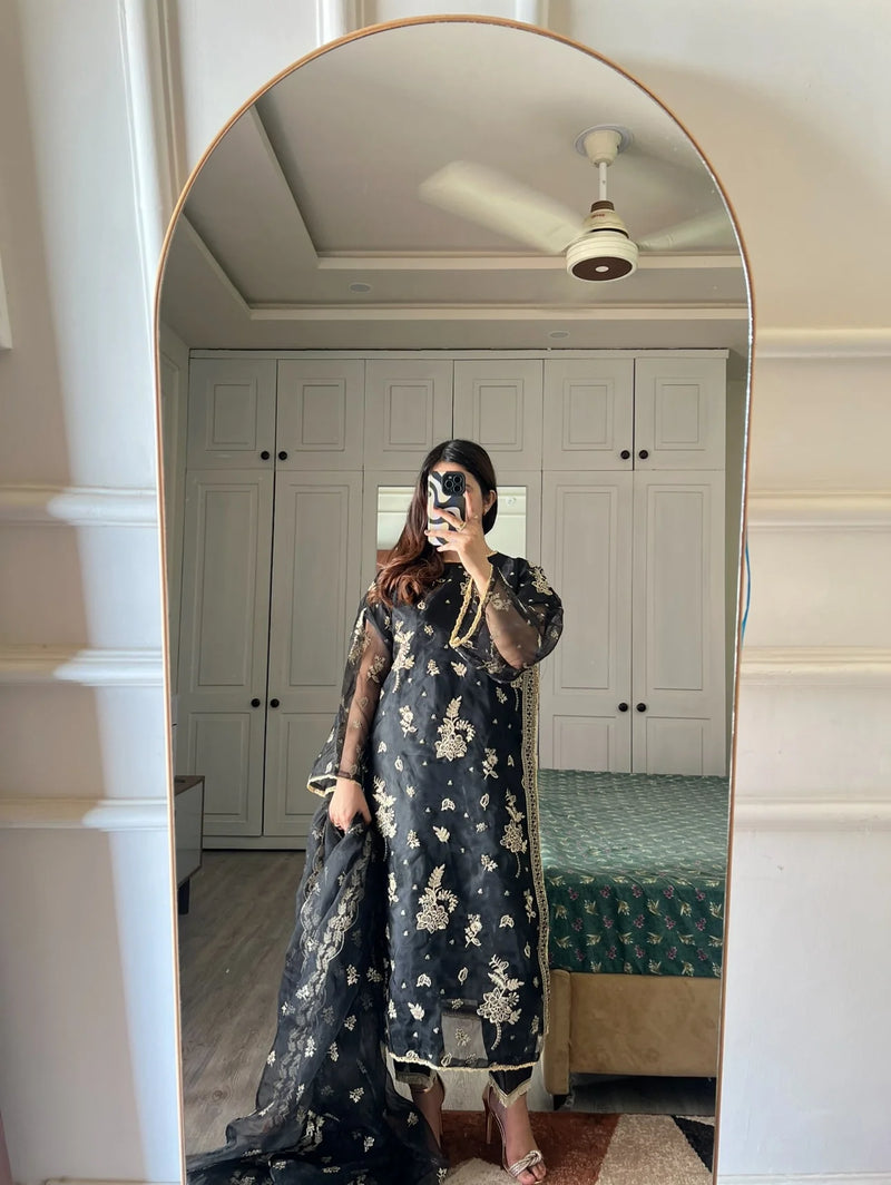 Black Bloom – 3PC Organza