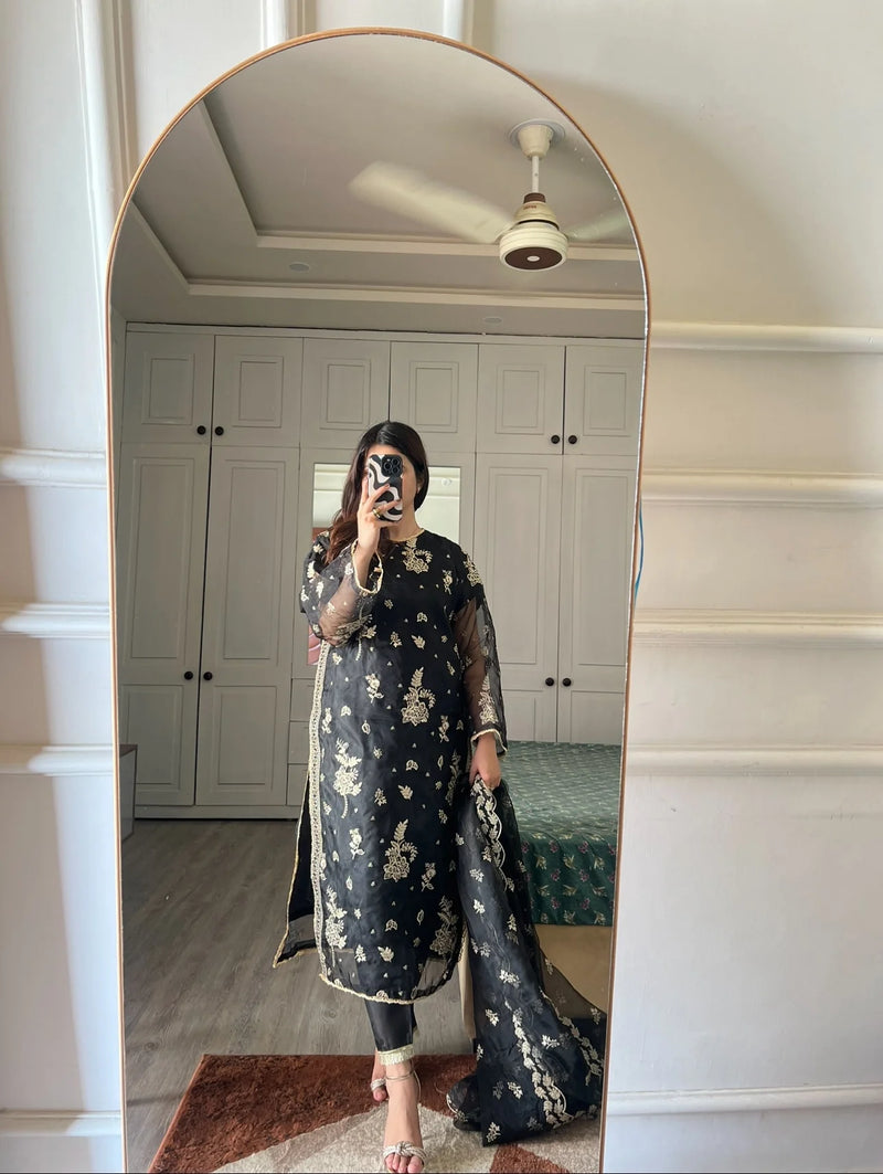 Black Bloom – 3PC Organza