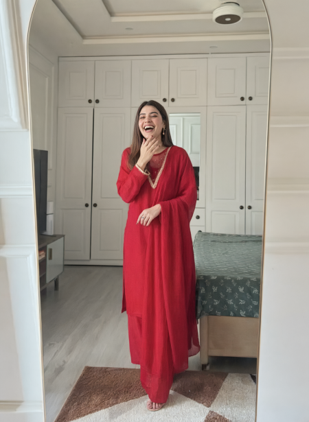 Gul-e-Lal – 3PC Pure Chiffon