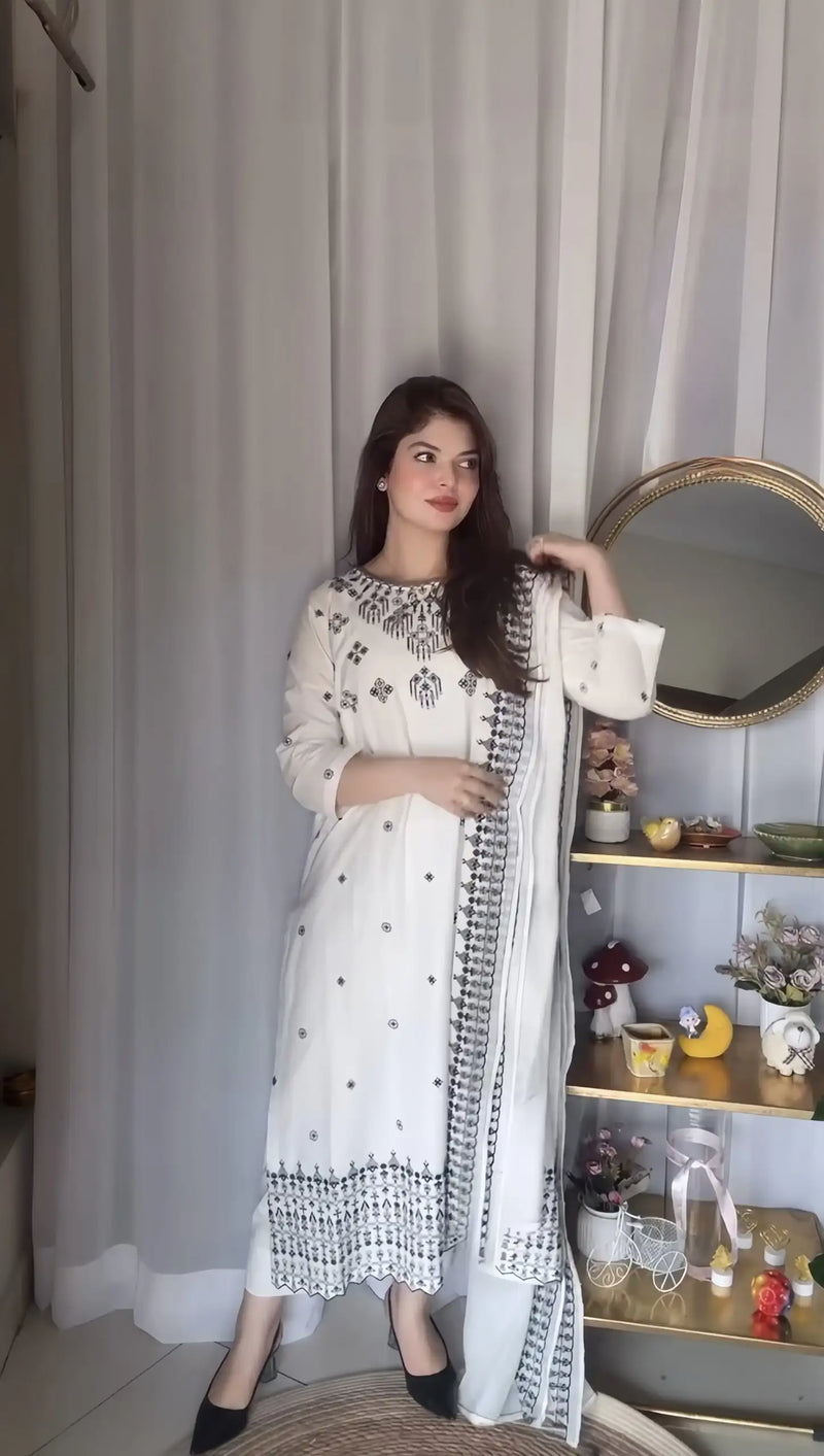 Zeenat 3-Piece Embroidered